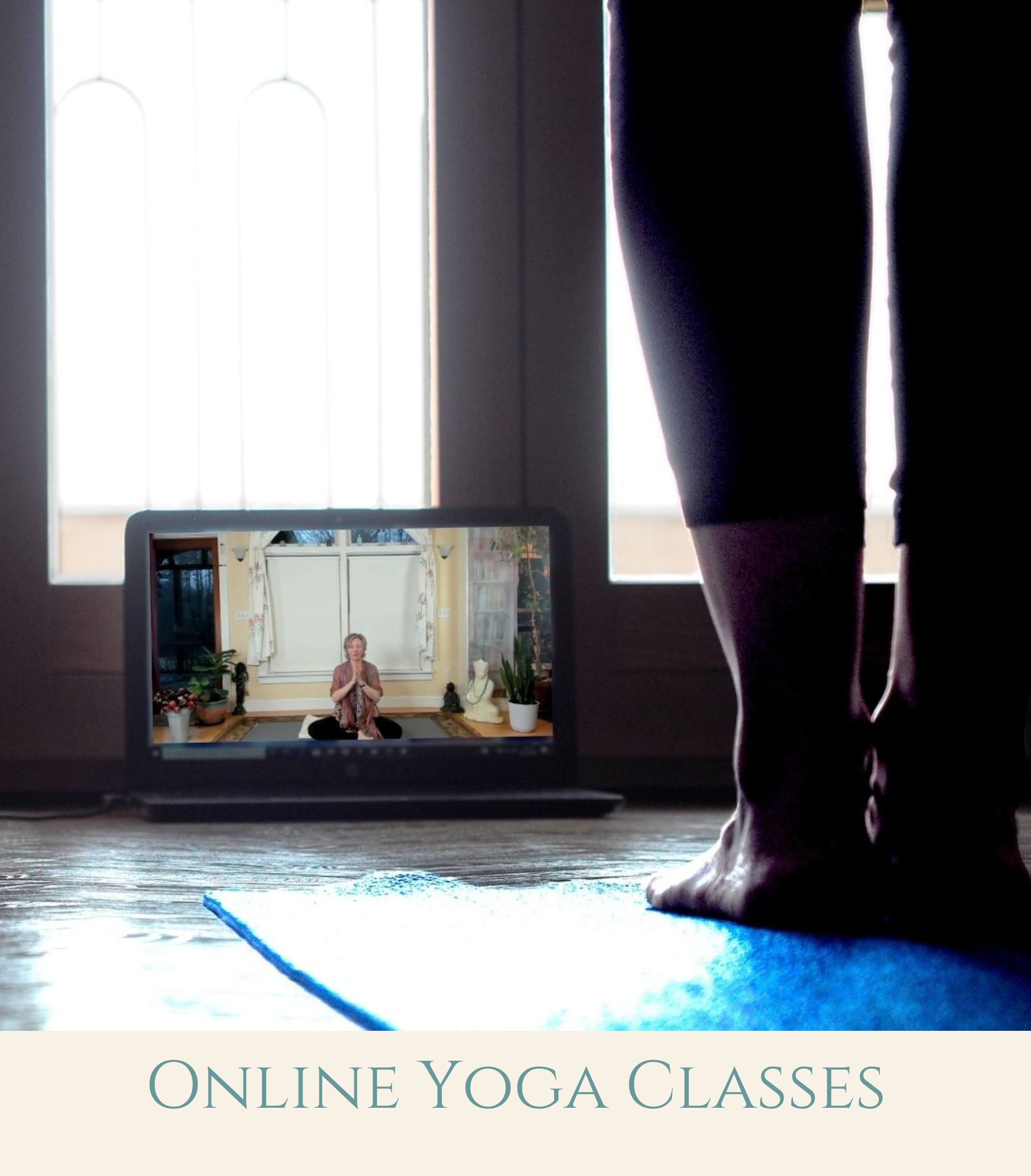 Image of Laptop with Yoga class online